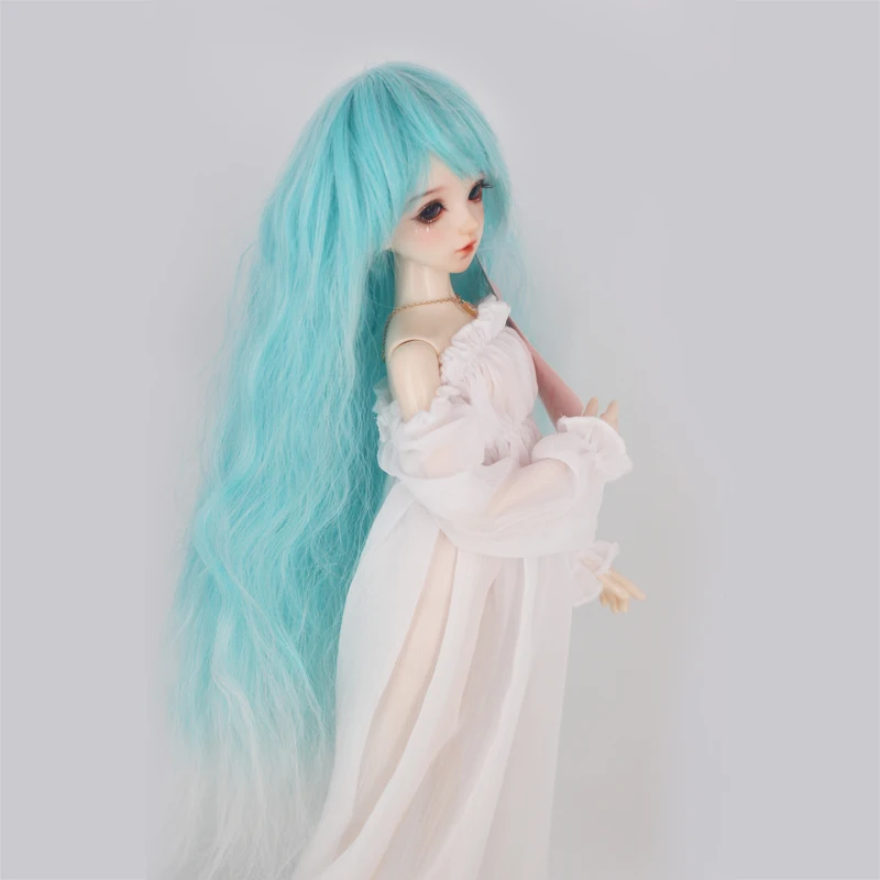 Корея Высокая температура волокна ярко-зеленая длинная волна BJD кукла волосы парик для 1/3 1/4 1/6 на выбор в продаже