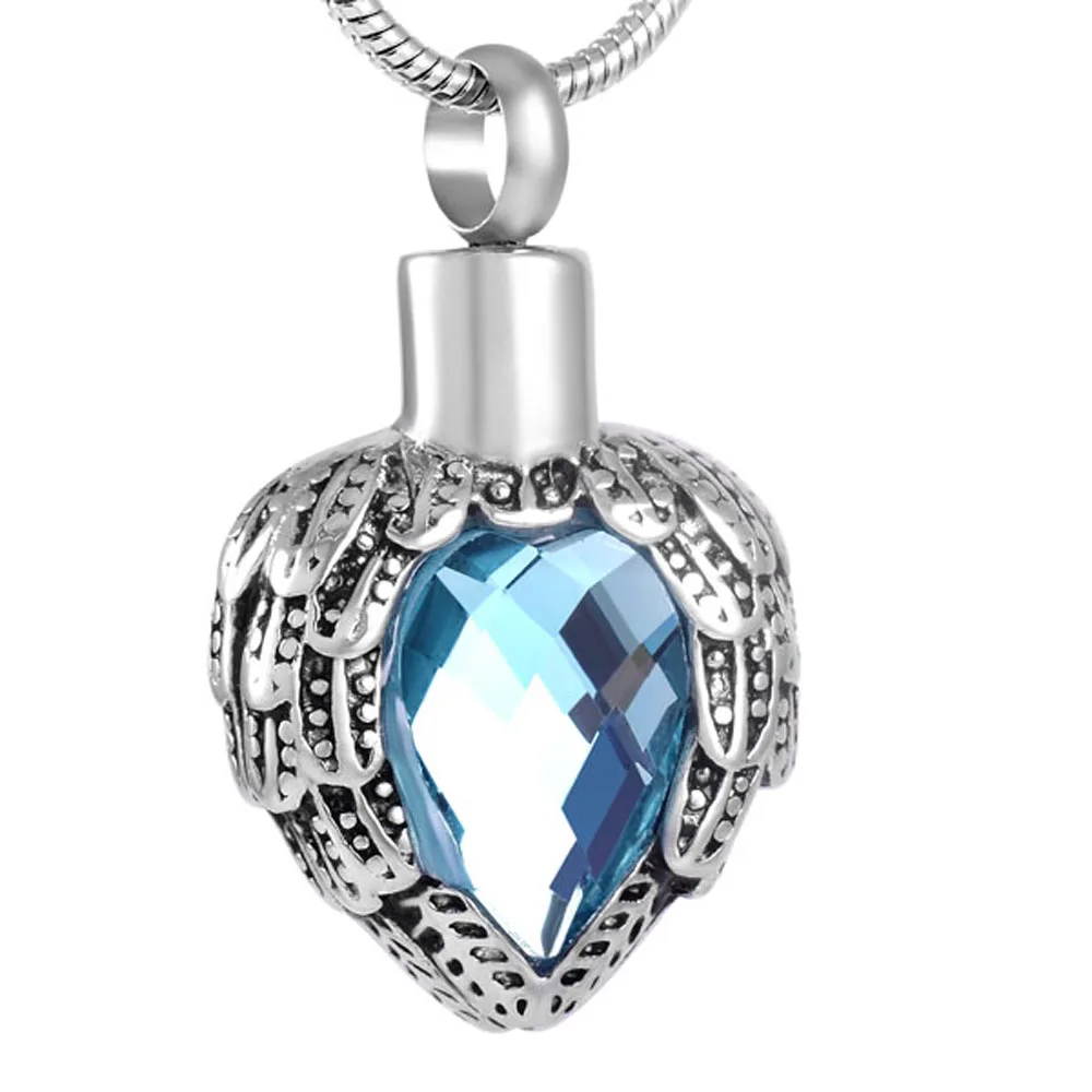 

IJD8719 Imitation rhinestone Cremation Jewelry for female ashes pendant,cremation urn necklace women stainless steel wholesale