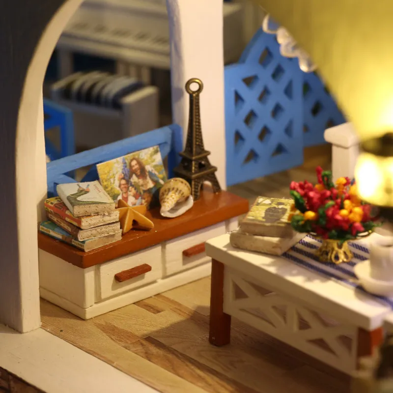 3D Кукольный дом ручной работы Деревянный Diy Miniatura кукольные домики мебельный Набор Diy пазл сборные кукольные игрушки светодиодный светильник подарок на день рождения