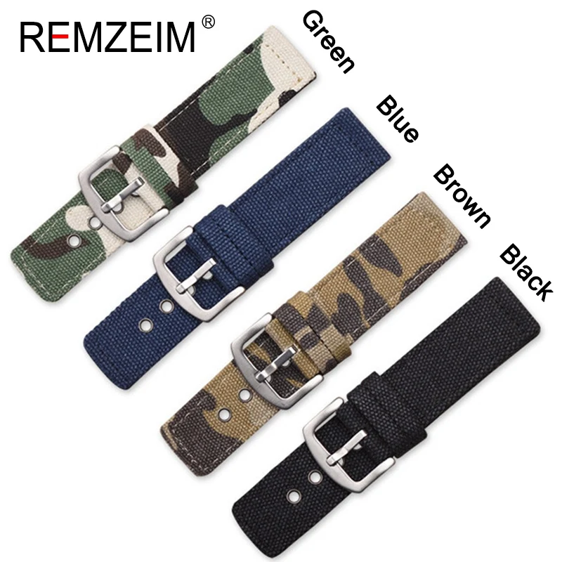 Nylon Watchband 18mm 20mm 22mm 24mm Canvas Camouflage Watch Strap Band Watches Bracelet Montre Pulseira Relogio Correa Reloj