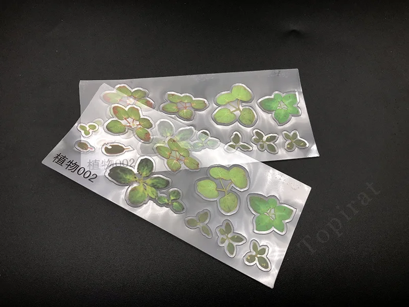 Черный 2 шт. имитации листьев Duckweed наклейки смола живопись DIY ремесла для картина ручной работы - Цвет: Черный