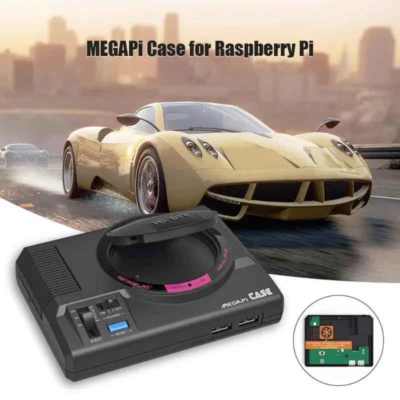 Чехол ALLOYSEED Retroflag MEGAPi с функциональной кнопкой выключения питания для Raspberry Pi 3 B +