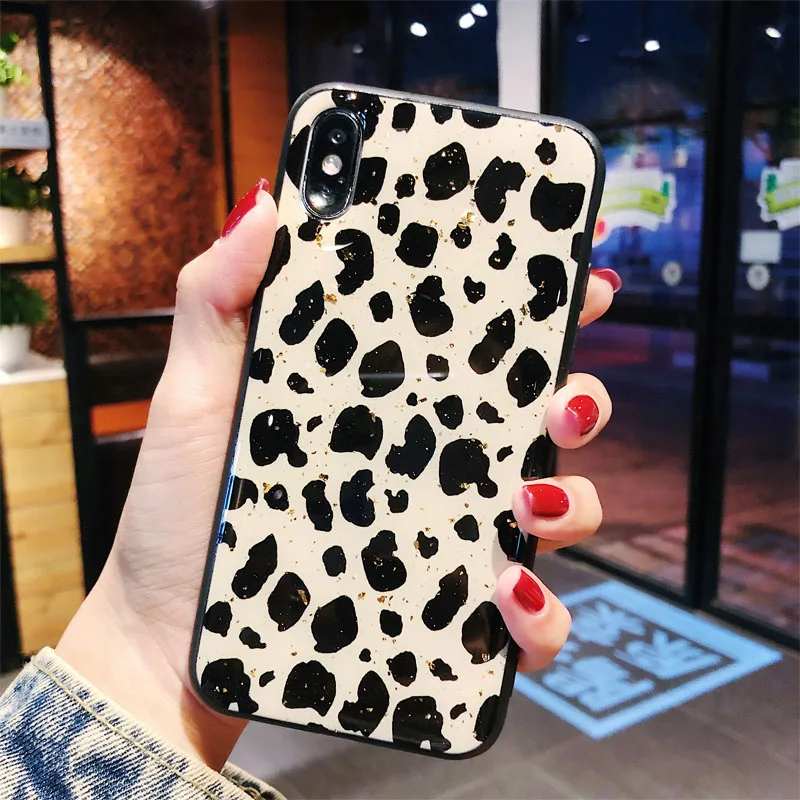 Leopard Позолоченный мраморный чехол для телефона Redmi Note 5 6 7 8 Pro роскошный чехол с блестками для Xiaomi 8 9 SE Pro Mix 2 2s 3 K20 CC9 Leopard - Цвет: Leopard