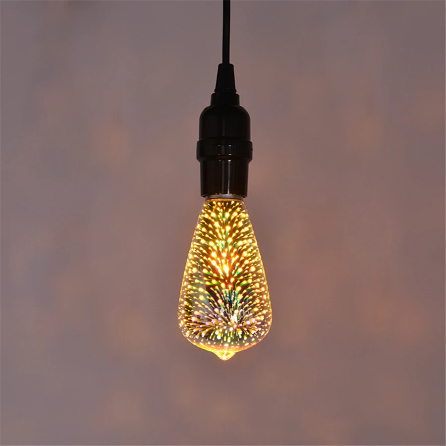 Zoyabell Led 3D Edison ЛАМПЫ фейерверк E27 лампы накаливания Ретро Винтаж декоративные RGB света в помещении Edison 110 В 220 В лампа