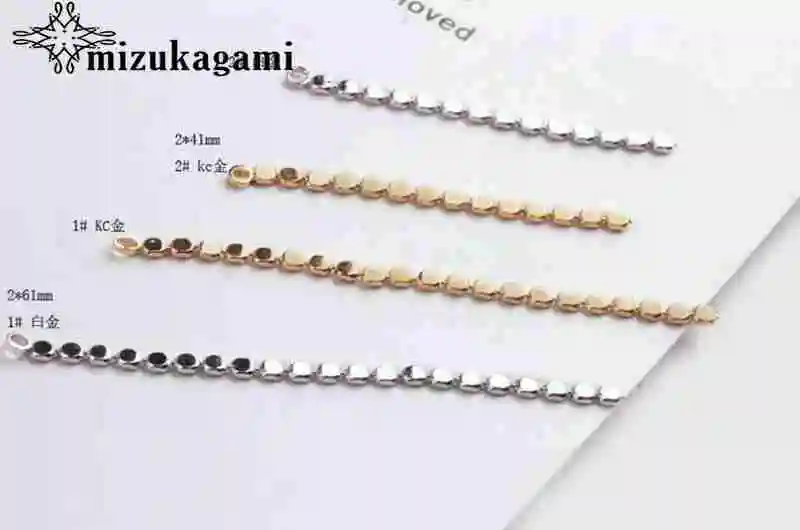 Позолоченная медная 18K настоящая плоская цепочка с шариками, 10 шт./лот, для DIY, модные серьги, аксессуары для изготовления ювелирных изделий