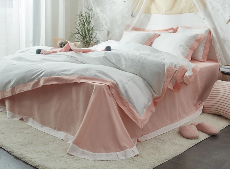 4/6 шт роскошный Постельный набор из египетского хлопка кружевной пододеяльник