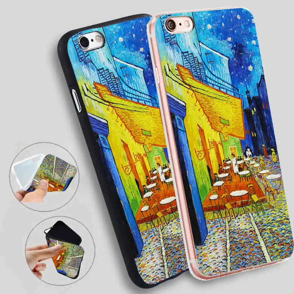 Coque Vincent Van Gogh Cafe Terrace at Night Housings Phone Case for iPhone X 5S XR XS Max SE 6 S 6s 7 8 Plus Cover | Мобильные