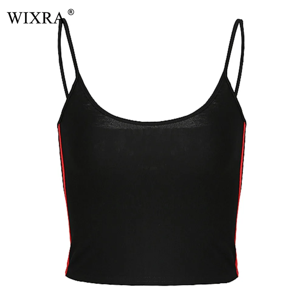 Женский топ с полосками по бокам Wixra повседневный короткий в полоску лето 2018 |