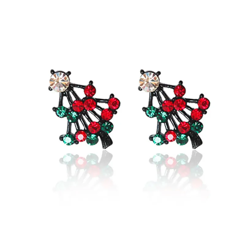 DoreenBeads Ear Post серьги-гвоздики цвета пушечной бронзы елки многоцветный горный хрусталь 15 мм x 11 мм, post/провода Размеры:(19 калибра), 1 пара