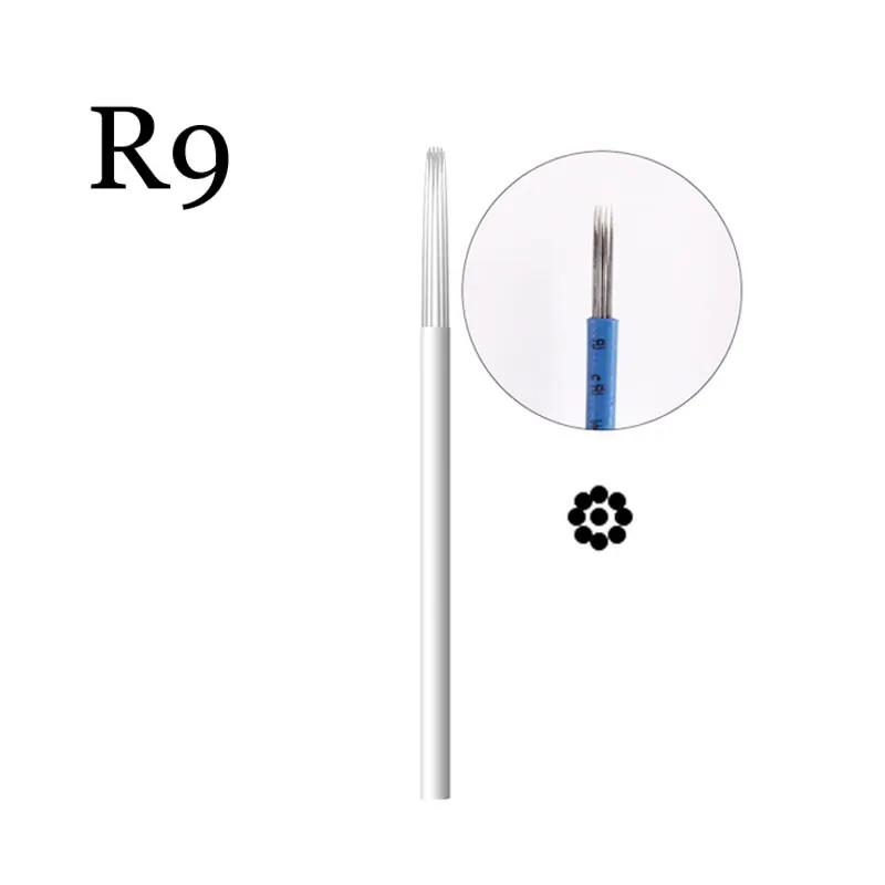 100 шт. R9 противотуманные иглы для очков микроблейдинг полуперманентный макияж