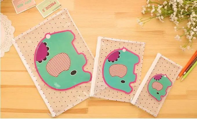 1X Милый Kawaii слон мультяшный прозрачный пенал для карандашей ПВХ держатель