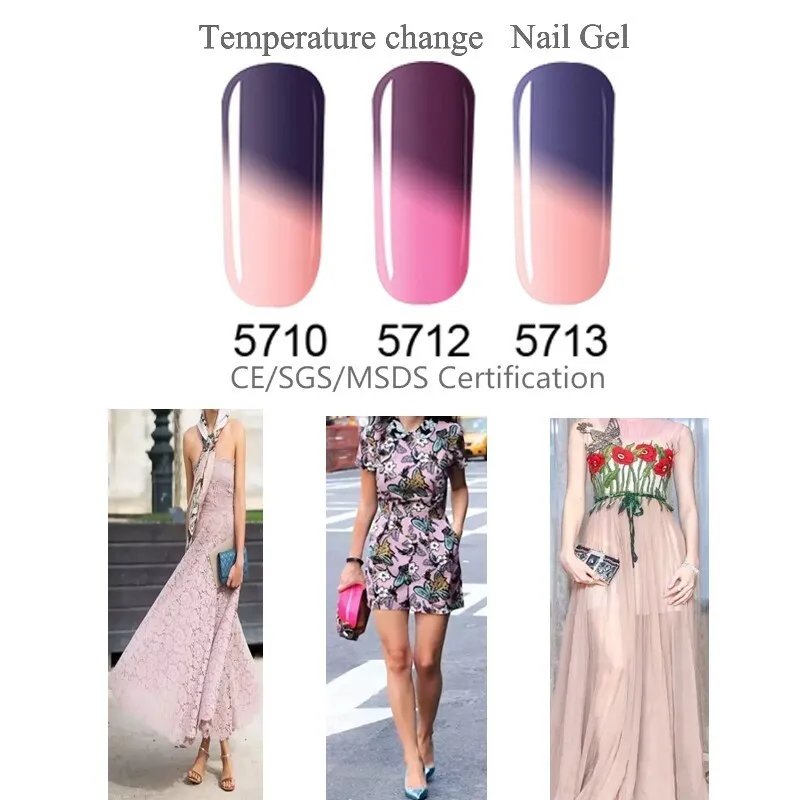 Зация Температура изменение Long Lasting Nail ногтей uv гель база thermo настроение Цвет