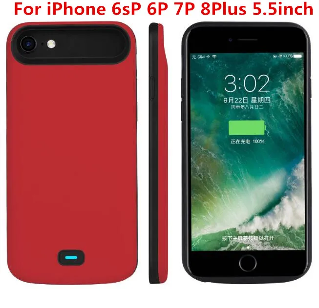 6P 7P 8Plus Red Egeedigi 5500 мА-ч/8000 мА/ч, Портативный мягкий силиконовый Батарея Зарядное устройство чехол для iphone 7P 8 Plus 6s 6Plus Батарея чехол Мощность банк чехол - Цвет: 6P 7P 8Plus Red