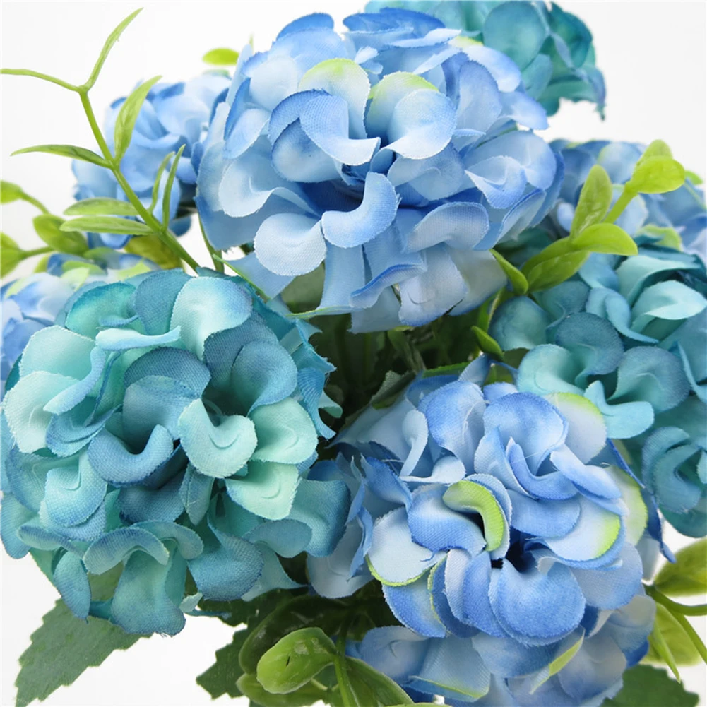 10 голов искусственная Гортензия цветы свадебное украшение невесты Холдинг поддельный букет цветов для дома и сада искусственный цветок