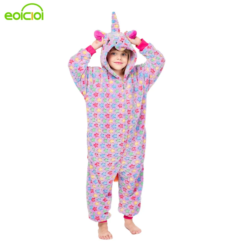 НОВЫЕ фиолетовые звезды единорог пегас детский пижамный комплект фланелевой с