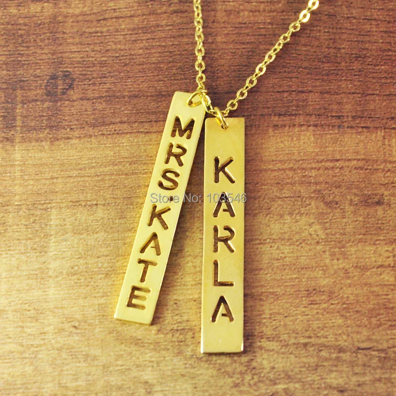 Пользовательские золото Цвет бар Цепочки и ожерелья персонализированные