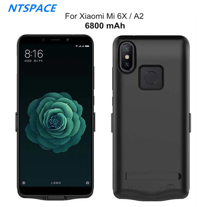 6800 мАч внешняя крышка банка питания для Xiaomi Mi 6X Портативный Задний зажим батарея зарядное устройство чехол для Xiaomi Mi A2 резервный аккумулятор чехол