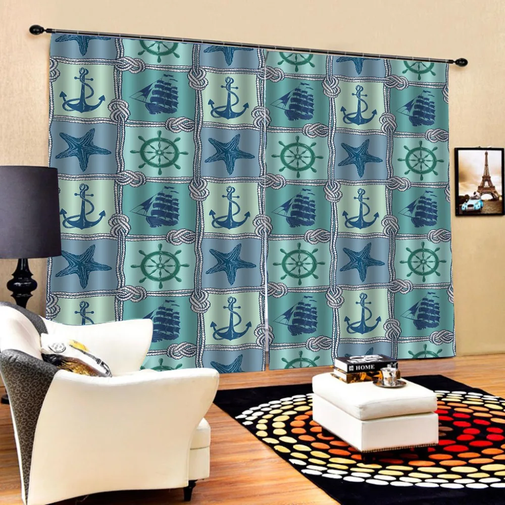 

Customized size Luxury Blackout 3D Window Curtains For Living Room blue curtains Blackout curtain