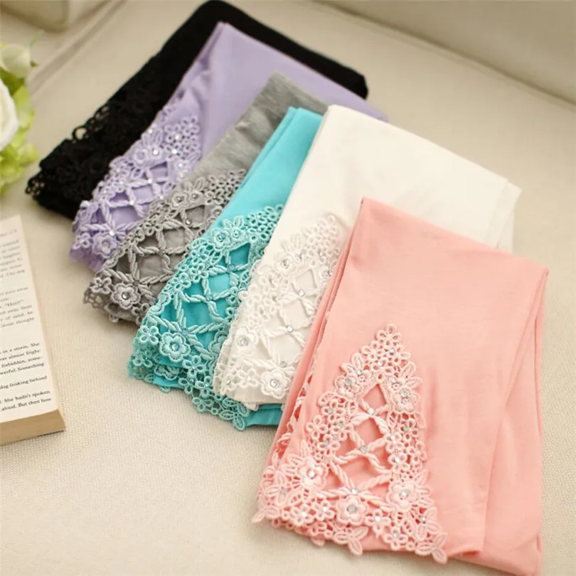 Lace Fashion Women Summer Leggings Skinny Stretch Cropped Capris Pants 3/4 Length Trousers Elastic Mujer