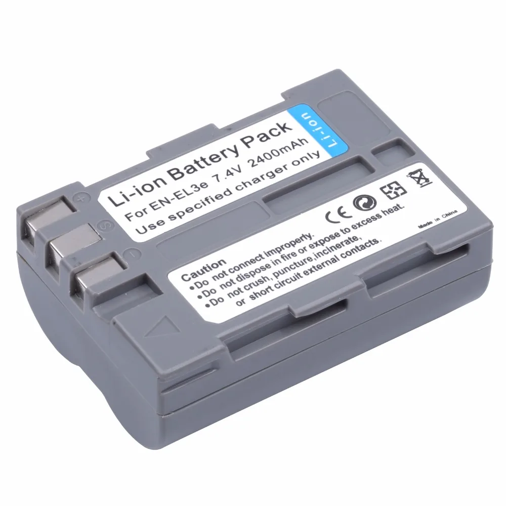 Аккумулятор EL3e EL3a ENEL3e 2x для камеры батарей Nikon D300S D300 D100 D200 D700 D70S D80 D90 D50 с разъемом