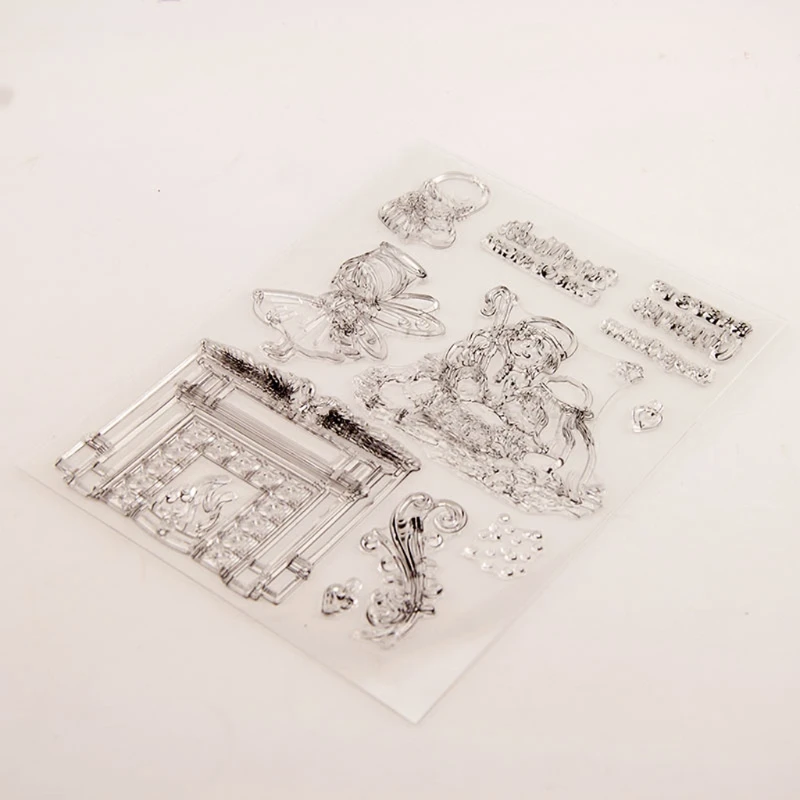 Рождественский Детский прозрачный штамп для самостоятельного оформления