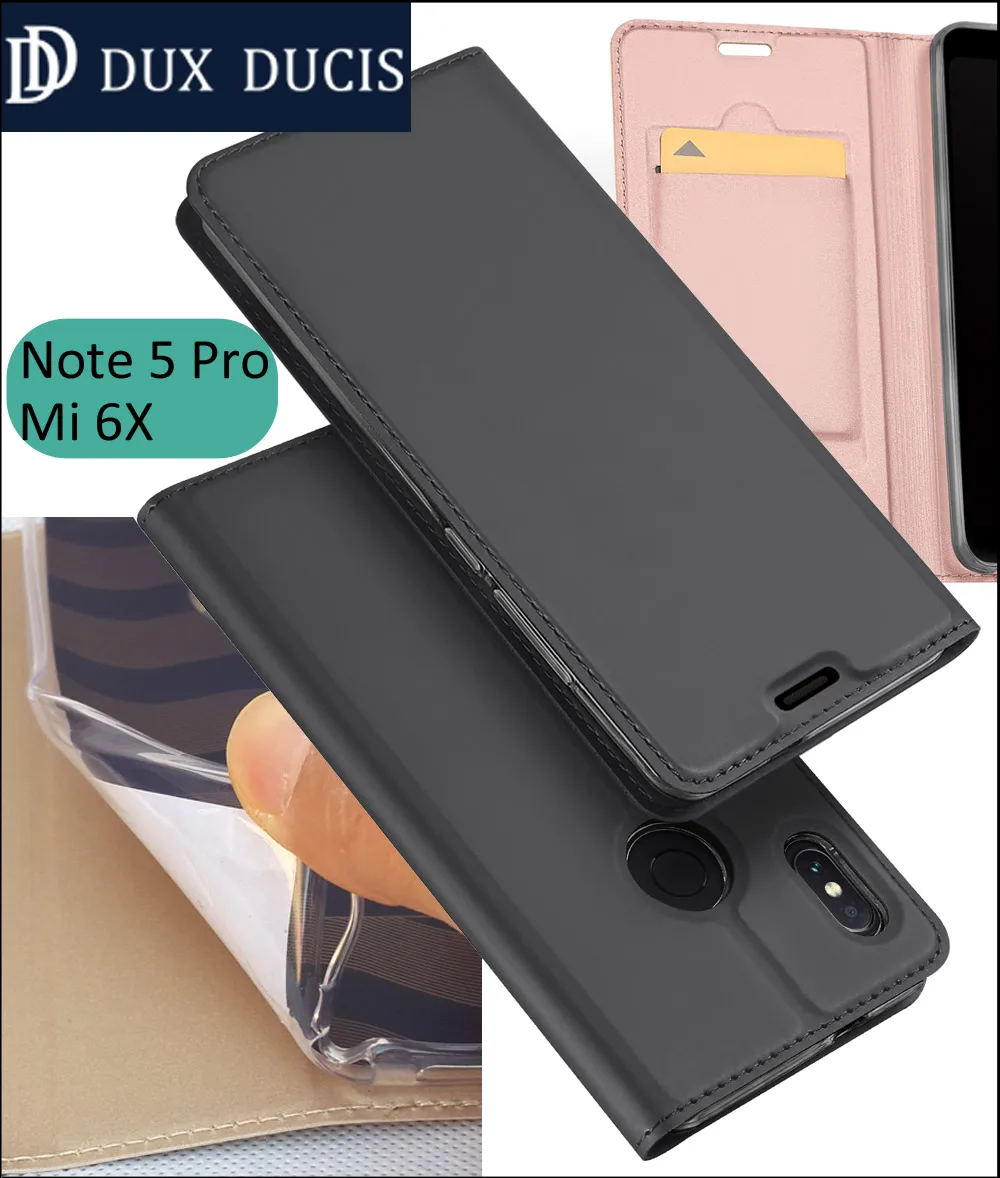 Оригинальный чехол книжка DUX DUCIS для Xiaomi Redmi Note 5 Pro Note5 кожаный бумажник|case cover|cover