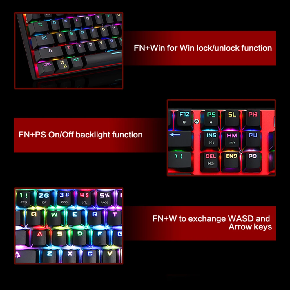 MOTOSPEED CK104 русская английская механическая клавиатура с RGB подсветкой анти-ореолы игровая клавиатура для Teclado игровой компьютер