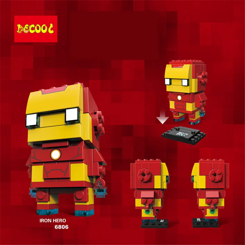 DECOOL 6 шт./лот Dragon Block Dark World Droll Super Hero Thor Bircks строительный блок комплект милый робот кукла для детей