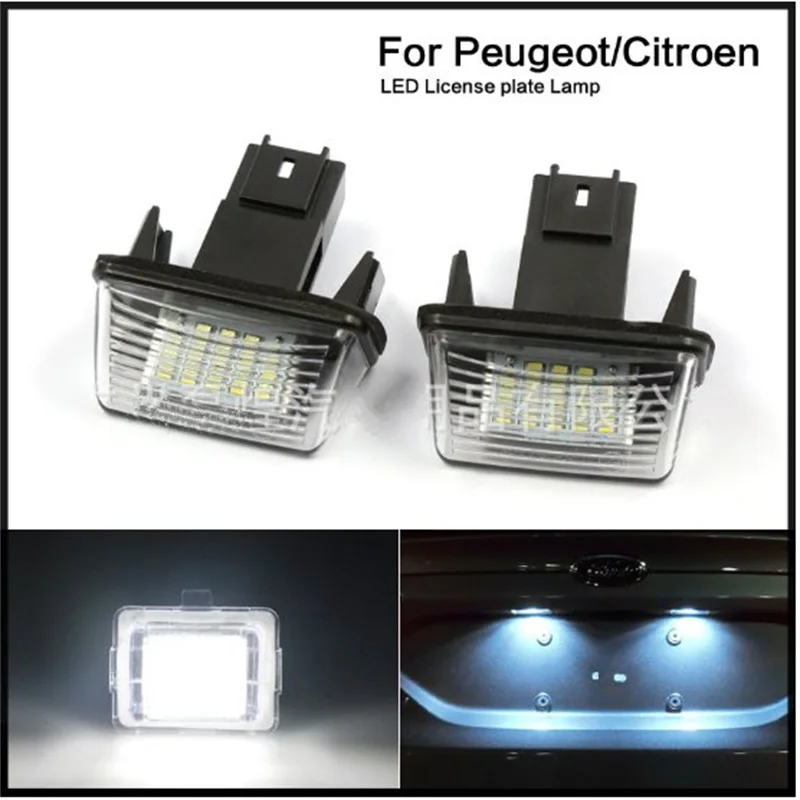 SKTOO светодиодный номерной знак лампа OBC Error Free 18 светодиодный для peugeot 206 207 307 308 406 5008 Citroen C3 C4 C5 C6 Berlingo SAXO