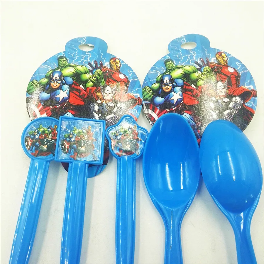10 шт. пластиковые ложки Мстители вечерние принадлежности мультяшная тема день
