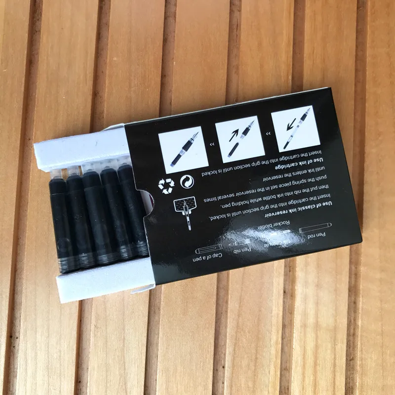 Ручка перьевая JINHAO 2 6 мм универсальная сменная черная 8 шт. в коробке|pen refills|jinhao