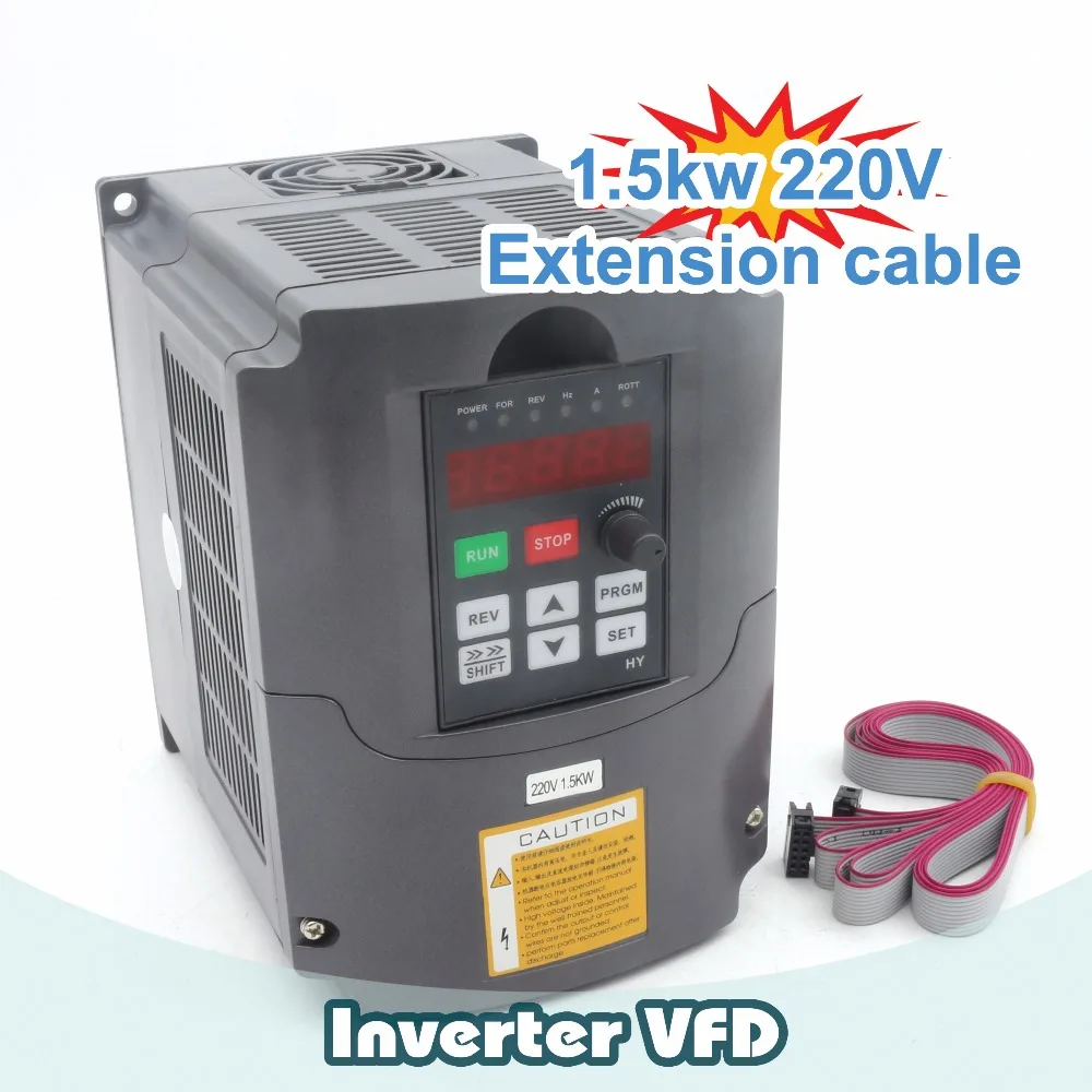 1.5kw 220V VFD инвертор с переменной частотой 2HP 220В 7А и Удлинительный кабель/панель