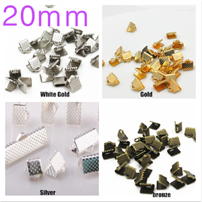 

30 pcs 20MM Tone Metal Jewelry Ribbon Cord End Fasteners Clasps Crimp BeadsWholesale RX1022