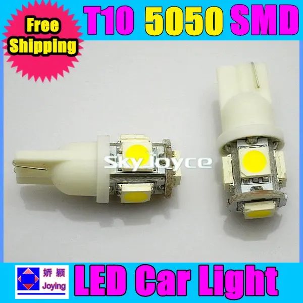 Новинка 2016 100 шт. в партии светодиодная автомобильная лампа 5050 SMD белого цвета T10