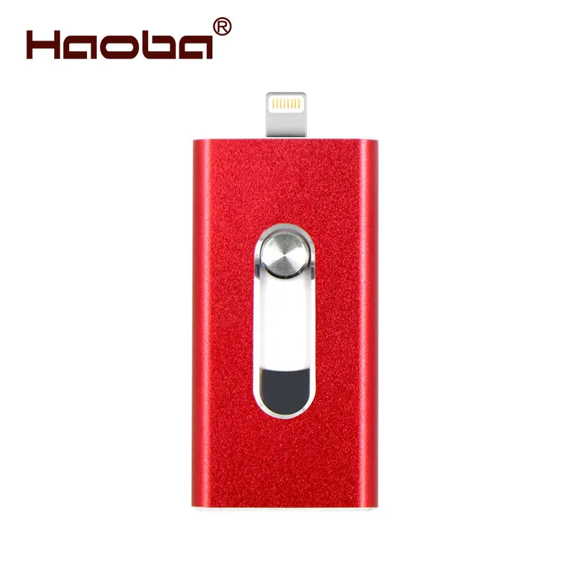 red Новинка 3 в 1 usb флеш-накопитель USB 2,0 для iPhone/iPad/IOS/Android/PC 64 ГБ 32 ГБ 16 ГБ 8 ГБ флеш-накопитель высокоскоростной флеш-накопитель - Цвет: red