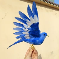 22x25cm dark blue feathers spreading wings bird model toyhandicraftgarden decorationhome furnishings propsgift a2371