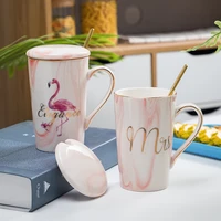 marble ceramic mugs gold plating couple lovers gift morning mug milk coffee tea breakfast creative porcelain cup