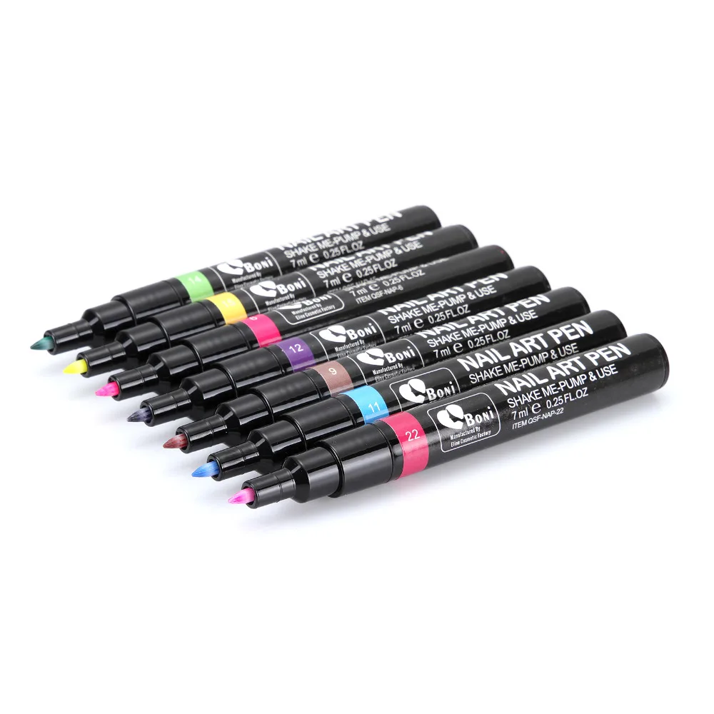Профессиональная 24 шт цветная ручка для дизайна ногтей инструмент рисования
