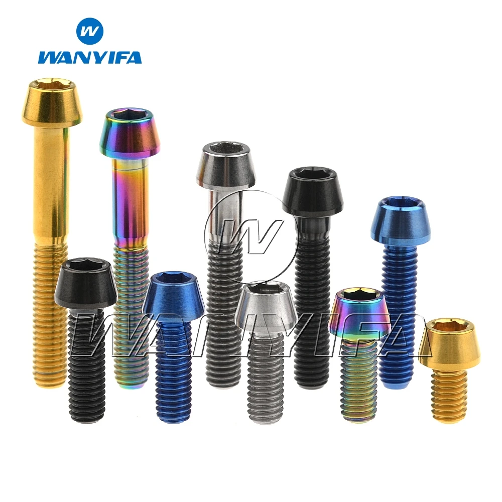 Титановый болт Wanyifa M6x 10 15 16 18 20 25 30 35 40 45 50 55 60 65 мм шестигранный ключ с конической
