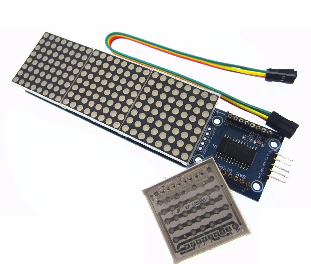 MAX7219 матричный модуль микроконтроллер 4 в одном дисплее с линией 5P|max7219 dot matrix