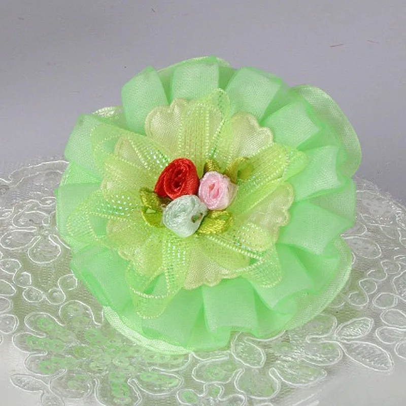 Детские красивые тюлевые шифоновые повязки на голову с цветами для девочек 2 шт.