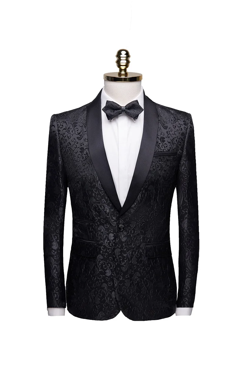 Бургундия Свадебный костюм для мужчин мода Slim Fit Мужские цветочные костюмы последние конструкции пальто брюки 4XL Рождество Выпускной жаккардовый костюм