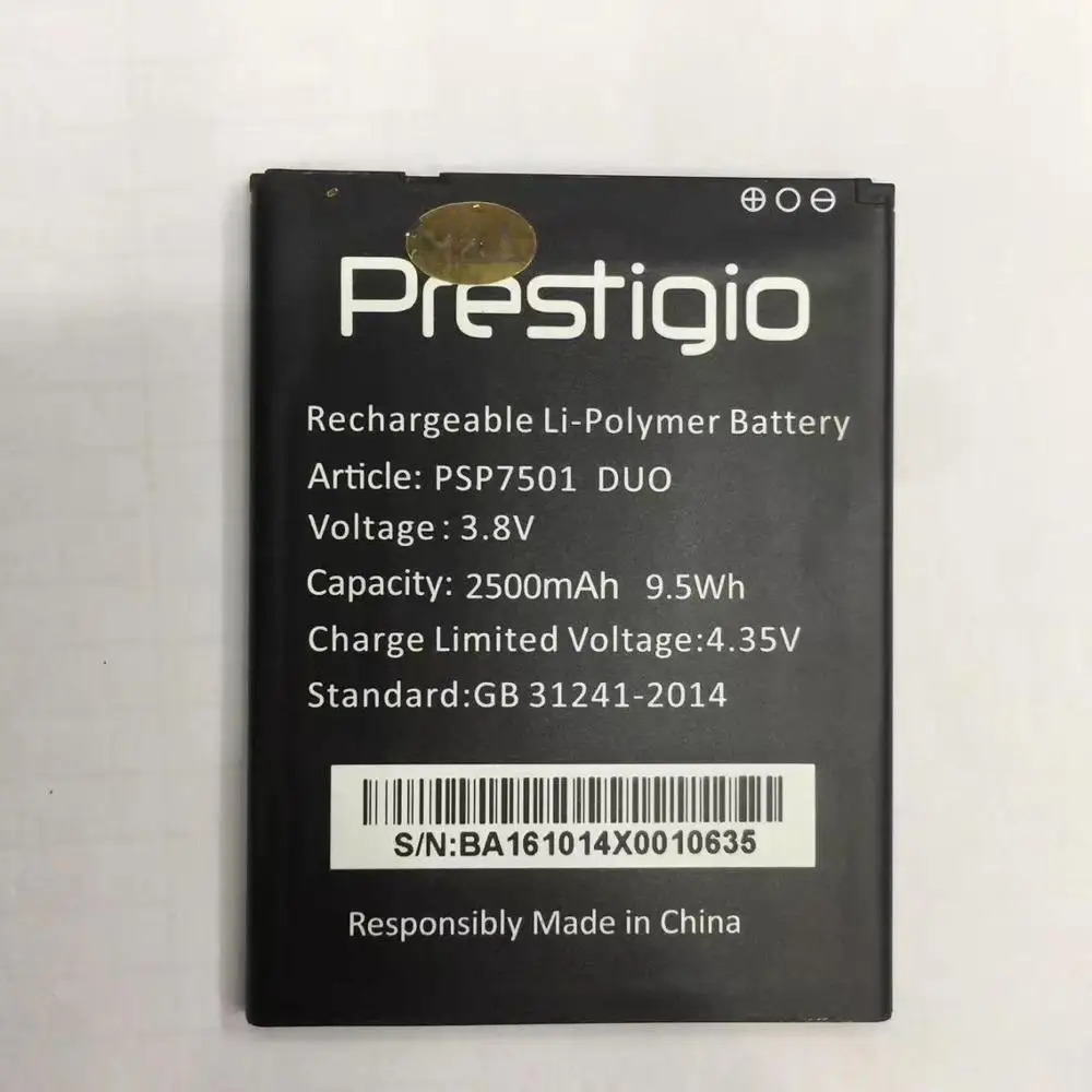 

new For psp7501 duo bBattery 100% New 2500mAh Replacement battery For Prestigio PSP7501 duo smart phone