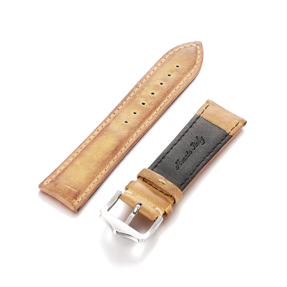 KZfashion Watch Band Watchband Leather Strap 18mm 20mm 22mm 24mm Watch Accessories Stainless Steel Men Woman High Quality