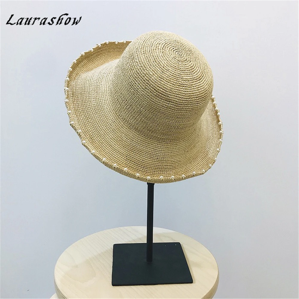 Laurashow 2019 большой край дамы летние соломенные из пальмового волокна шляпа для