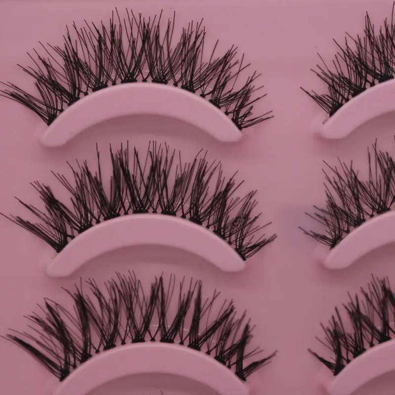 Модные 5 пар ресниц ручной работы натуральные крестовые толстые накладные