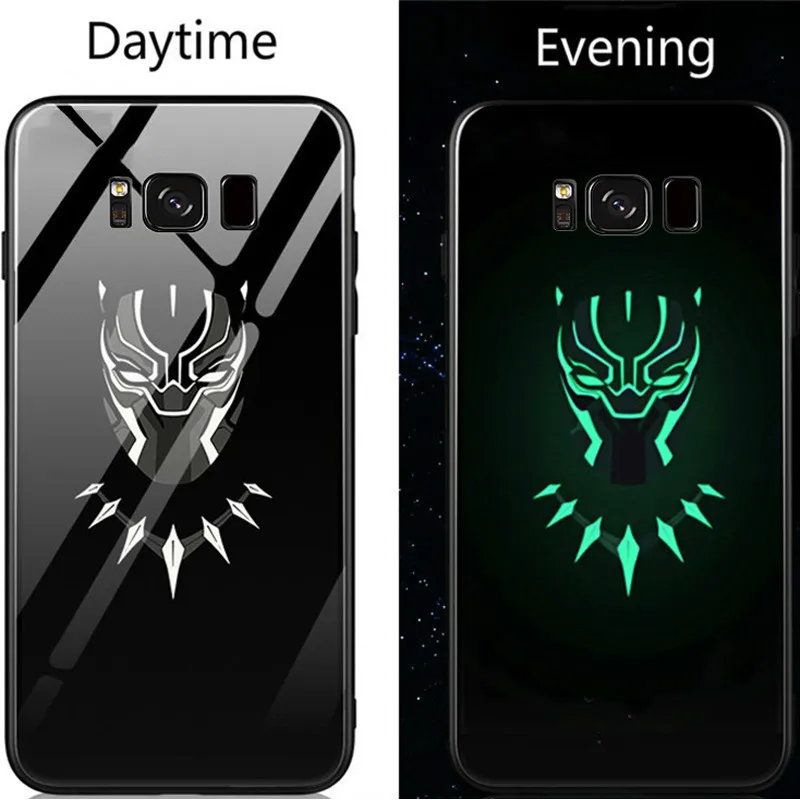 marvel Venom Batman Luminous Glass Case For Samsung Galaxy S7 S8 S9 S10 e A7 A8 Plus Note 8 9 Black Panther Iron Man Phone Cover |
