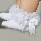 Короткие детские носки-пачки для девочек, шелковые кружевные хлопковые короткие носки с бантом и оборками, реквизит для фотографий, От 0 до 6 лет