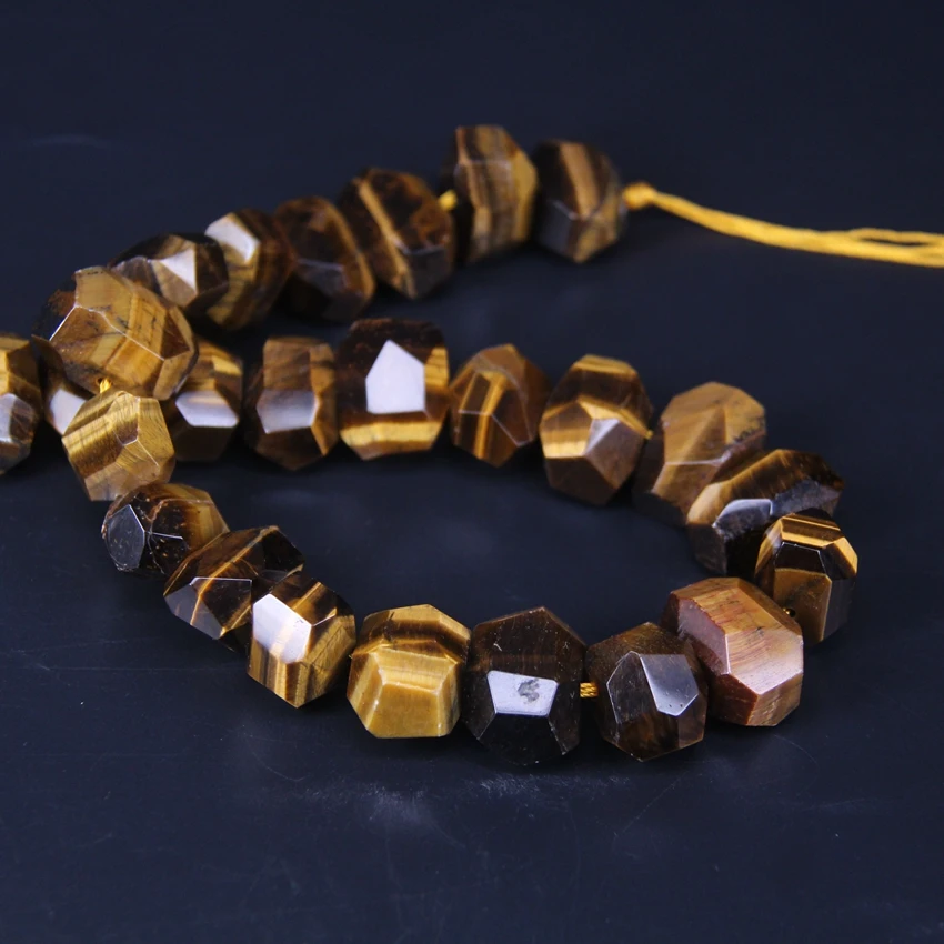 15.5&quot/strand Irregular Tiger Eye Stone Faceted Nugget Loose Beads Natural Yellow Gems Cut Freeform Pendant Jewelry Making | Украшения и