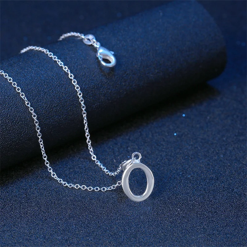 Monogram O Necklaces Pendants Letter Capital Arabic Alphabet Charm Choker Unisex Brass Silver Color Mujer Boho colar gargantilha | Украшения